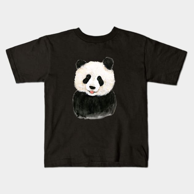 naughty little panda Kids T-Shirt by colorandcolor